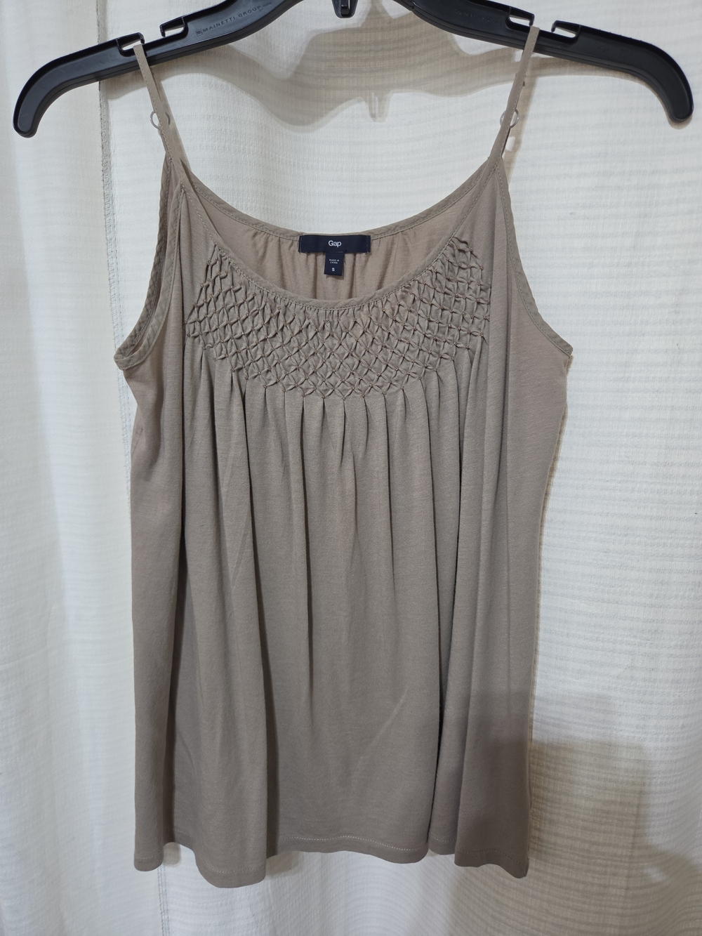 Gap Women's Taupe Smocked Yoke Camisole Tank
